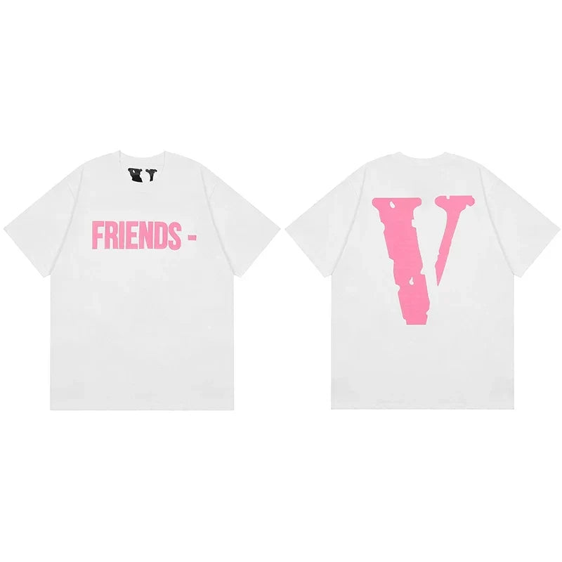 Vlone "FRIENDS-" Graphic T-Shirt - White/Pink