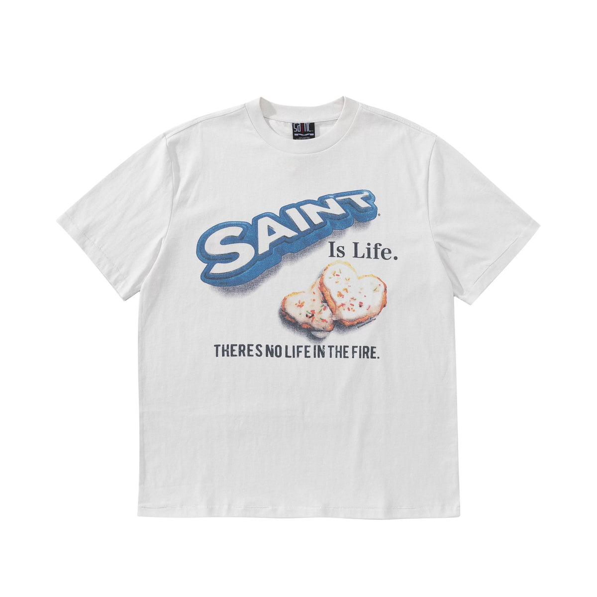 Saint Michael "SAINT Is Life" Cookies Graphic Vintage T-Shirt - Off-White