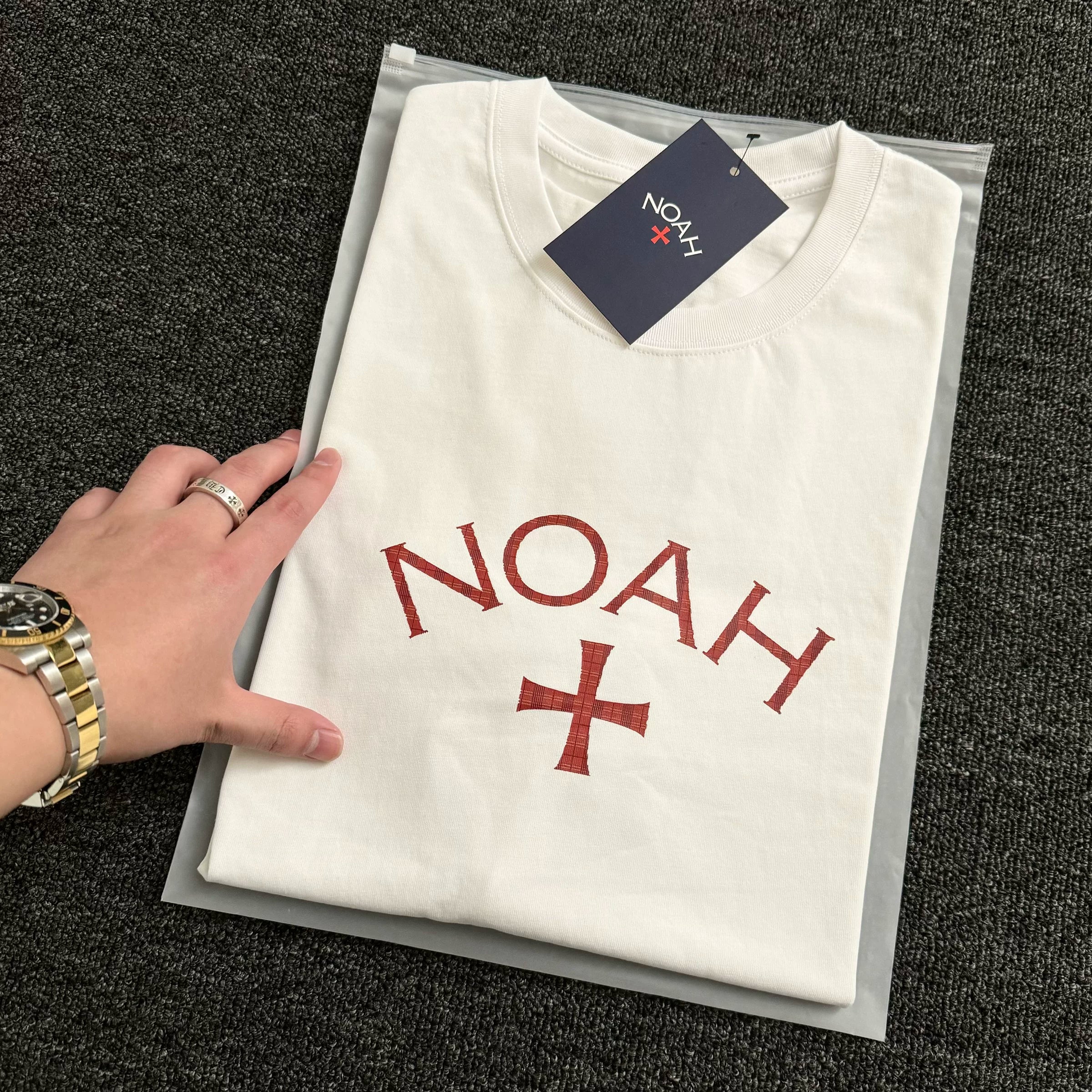 NOAH MARS niche trend brand Scottish cross simple American casual trend brand all cotton trendy short sleeved T-shirt