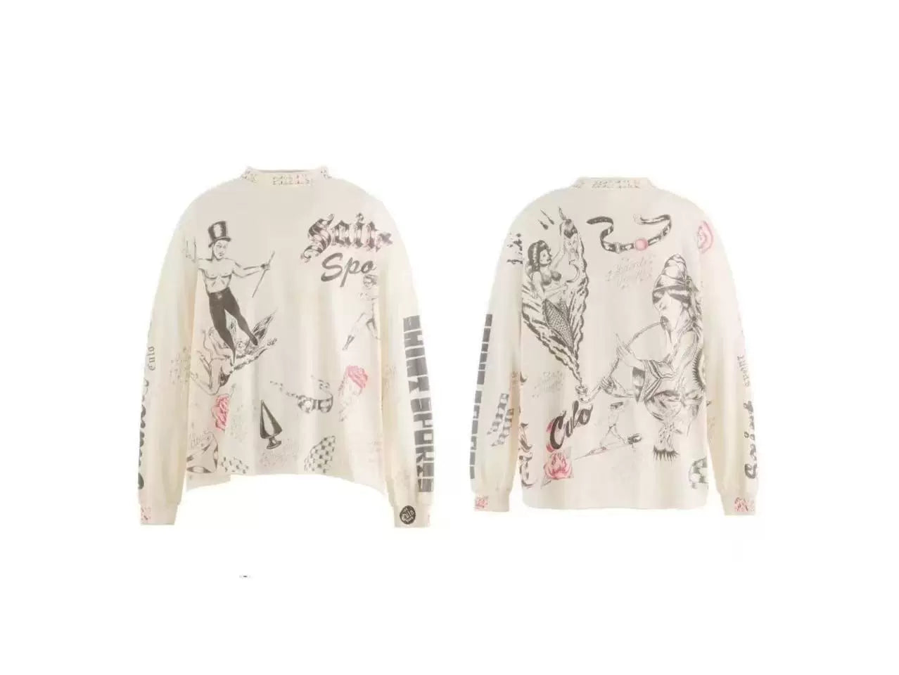 Saint Michael Circus Graffiti Long Sleeve - Off-White