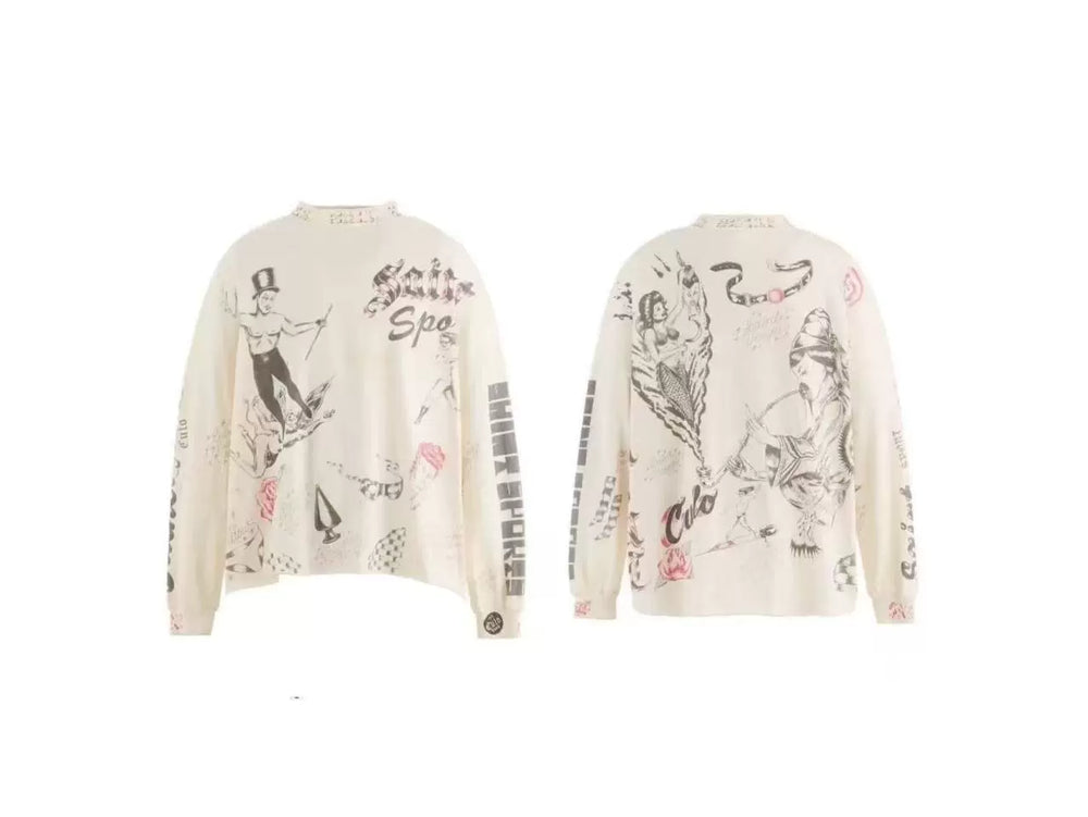 Saint Michael Circus Graffiti Long Sleeve - Off-White