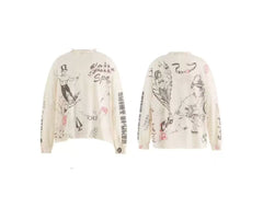 Saint Michael Circus Graffiti Long Sleeve - Off-White