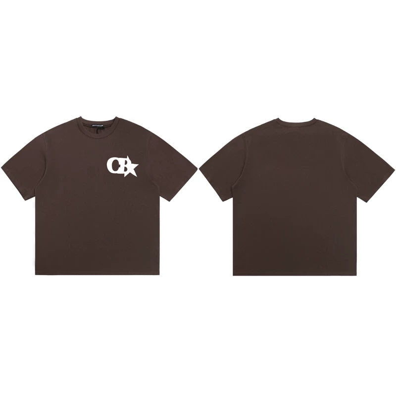 Cole Buxton Brown CB Star Graphic Logo T-Shirt