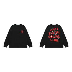 Anti Social Social Club Spider Red Logo Long Sleeve T-Shirt - Black