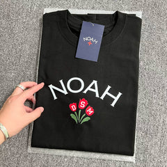NOAH BWCJ 2024秋季新款美式潮牌休闲宽松圆领情侣款长袖T恤男