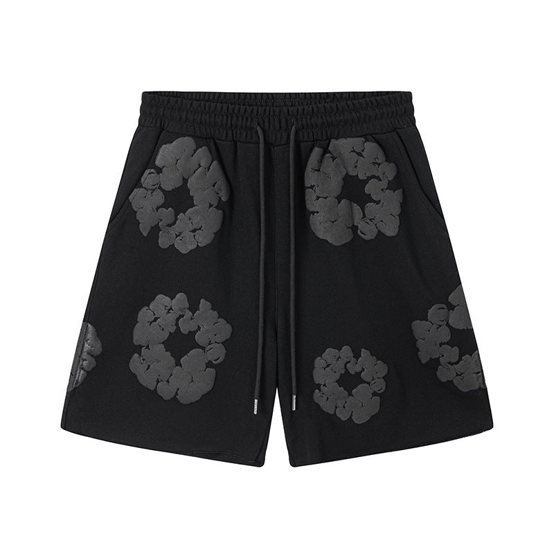 Denim Tears Cotton Wreath Shorts - Black/Dark Grey
