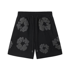 Denim Tears Cotton Wreath Shorts - Black/Dark Grey