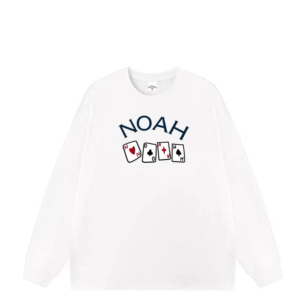 NOAH Spring and Autumn New American Trendy Brand Printed Casual Loose Men's Heavy Weight Cotton Long Sleeve T-shirt Couple Top