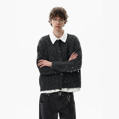 NOAH MARS American casual new rich old money style wool cardigan autumn and winter button coat knitted sweater men