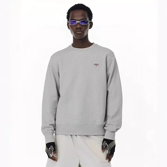 NOAH MARS niche trendy brand embroidered small logo cross simple American casual trend pullover round neck sweatshirt