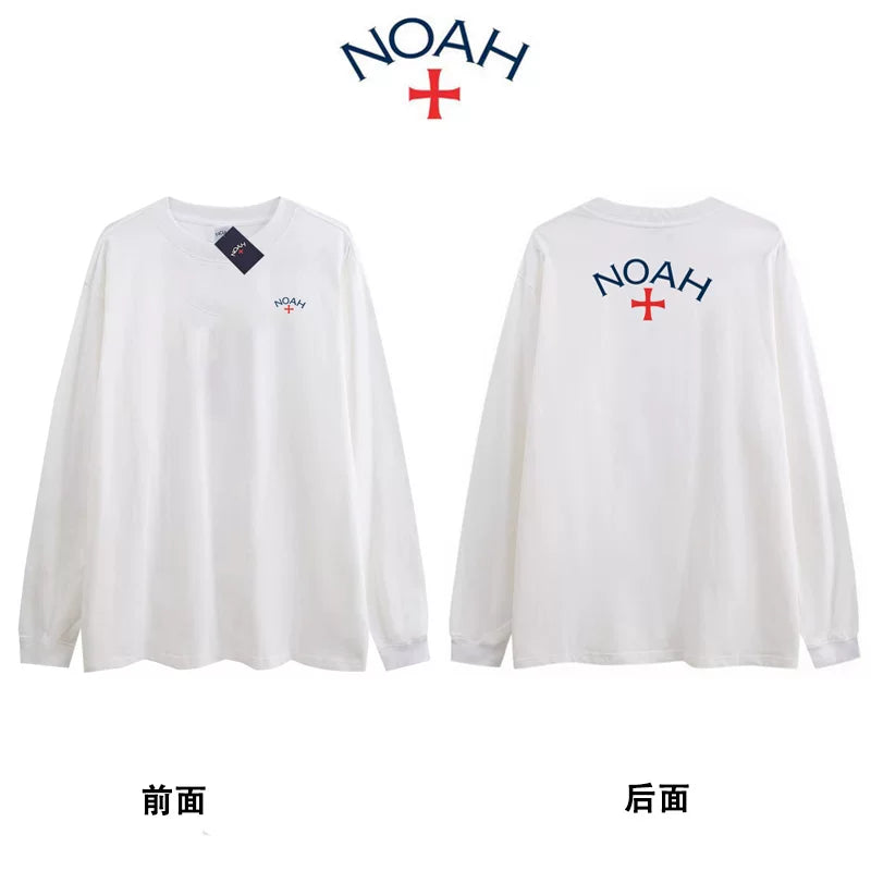 NOAH BWCJ十字架印花长袖T恤男女秋季潮牌宽松情侣重磅纯棉打底衫