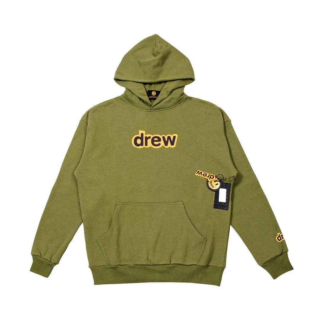 Drew House Logo Pullover Hoodie, Olive Green