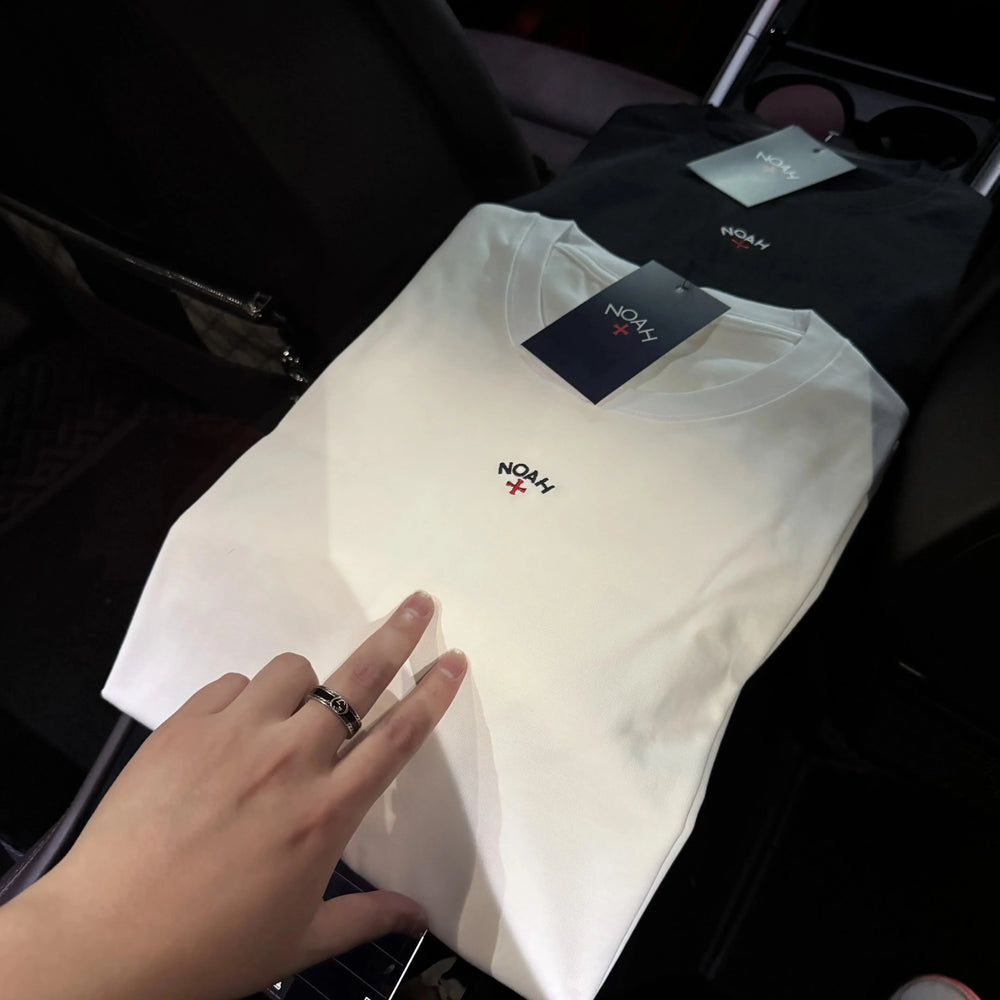NOAH MARS chest cross small logo embroidery basic simple casual trendy brand pure cotton trendy short sleeved T-shirt for men