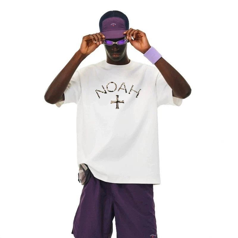 NOAH MARS Small Fashion Brand python cross American casual loose China-Chic antibacterial cotton short sleeve T-shirt men
