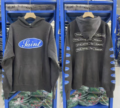 Saint Michael Oval "Saint" Logo Hoodie - Black
