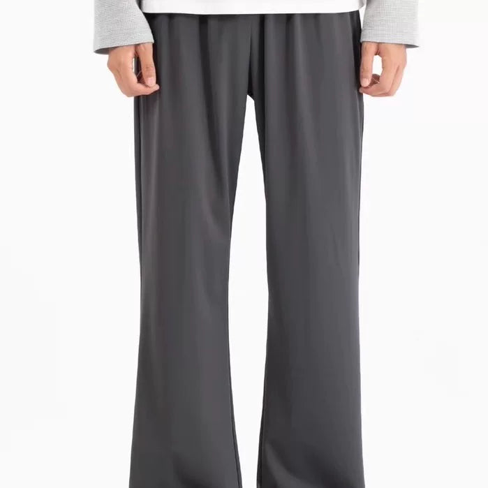 NOAH MARS American style vintage style ice leather slightly flared knife pants with cool feeling, sporty and casual quick drying pants, fitness pants
