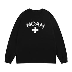 NOAH Phantom Printed Long Sleeve T-shirt for Men and Women, Spring and Autumn American High Street Retro Casual T-shirt
