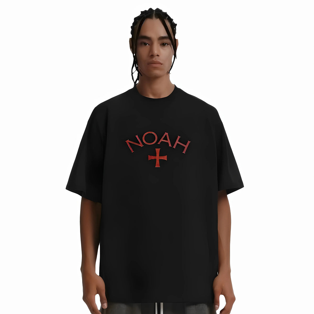 NOAH MARS niche trend brand Scottish cross simple American casual trend brand all cotton trendy short sleeved T-shirt