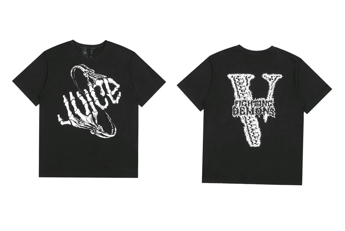 Vlone x Juice WRLD "Fighting Demons" Graphic T-Shirt - Black