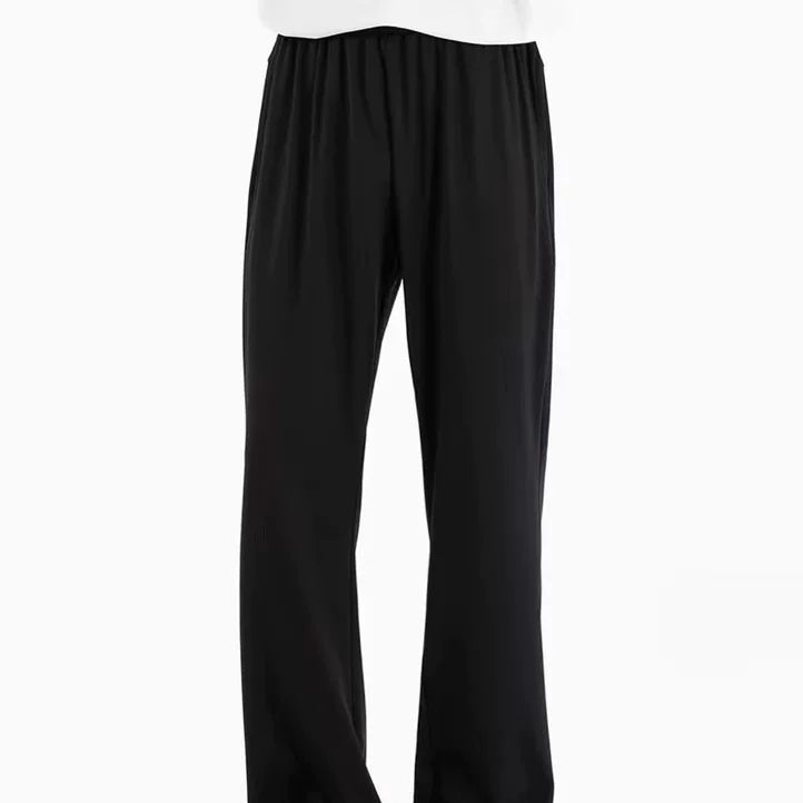 NOAH MARS American style vintage style ice leather slightly flared knife pants with cool feeling, sporty and casual quick drying pants, fitness pants