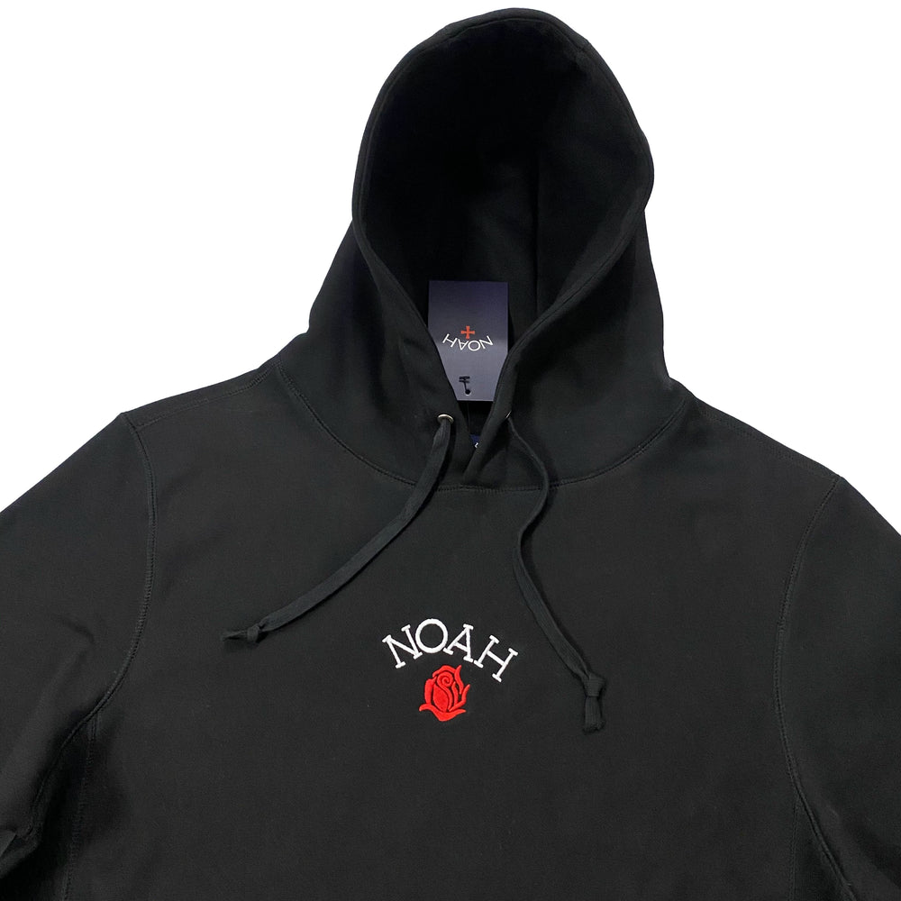 NOAH MARS niche trendy brand small rose embroidery American style loose thread splicing trendy hooded sweatshirt for men