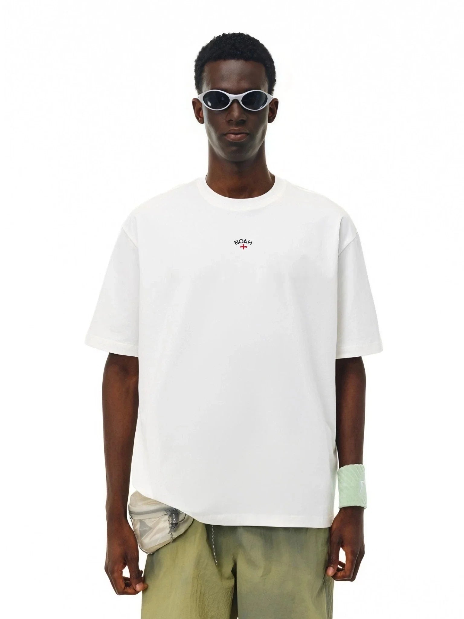 NOAH MARS chest cross small logo embroidery basic simple casual trendy brand pure cotton trendy short sleeved T-shirt for men