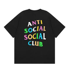 Anti Social Social Club Multi-Color Letters Logo T-Shirt - Black