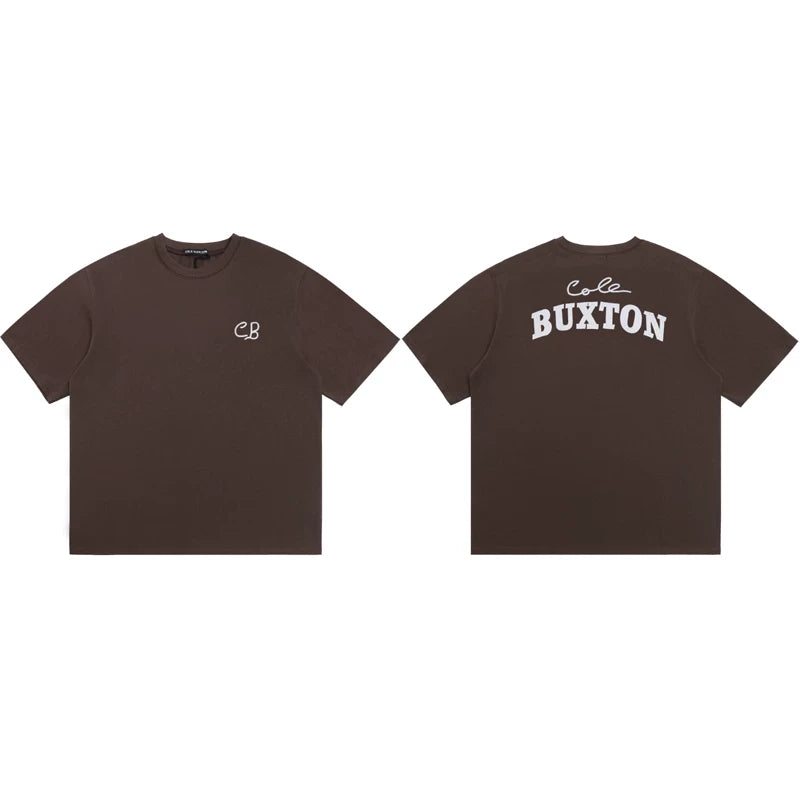 Cole Buxton Brown Minimalist CB Chest & Back Buxton T-Shirt