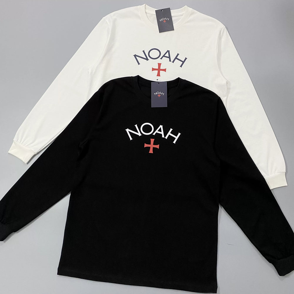 NOAH NYC CORE first generation cross logo round neck pullover long sleeved T-shirt for couples, simple base shirt for men and women
