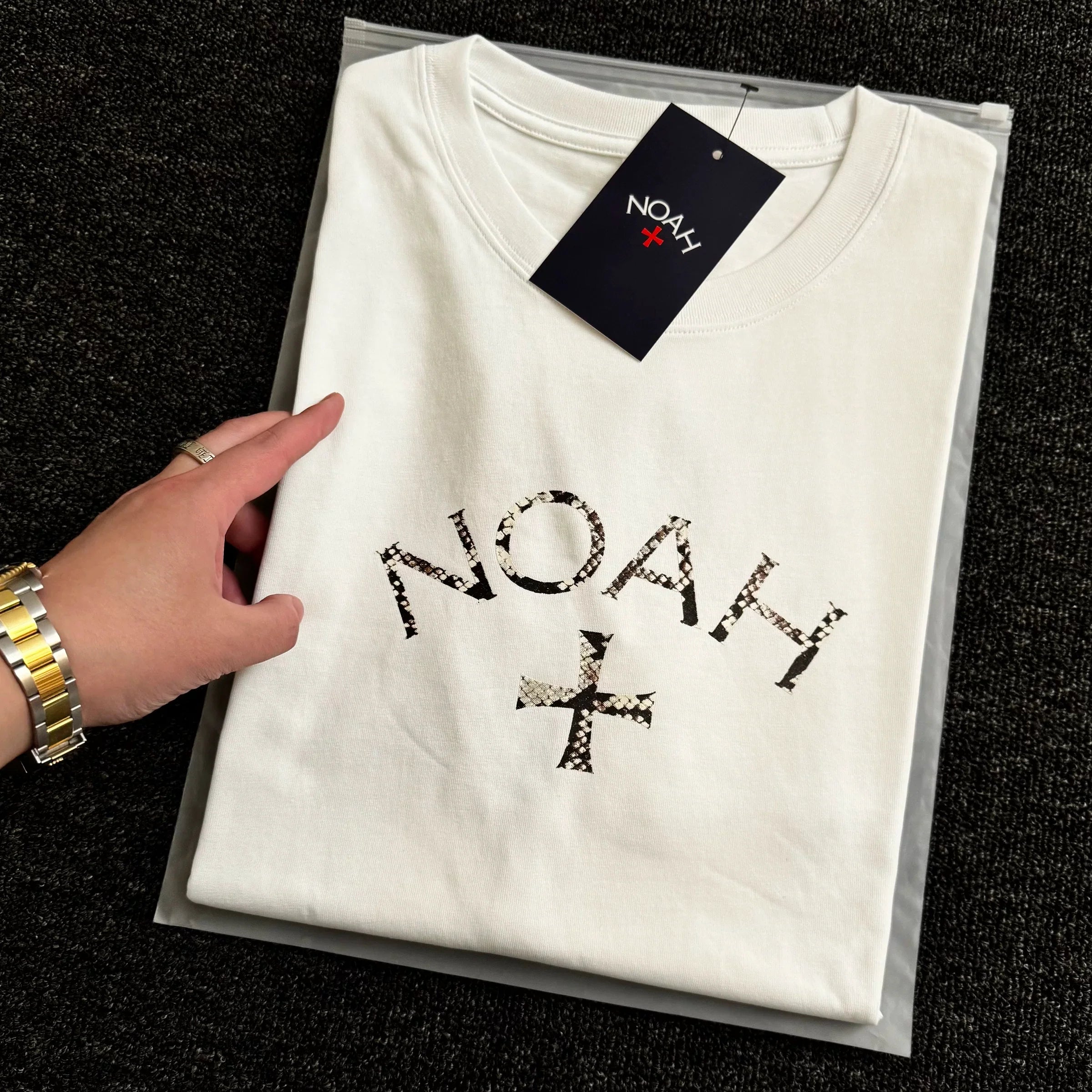 NOAH MARS Small Fashion Brand python cross American casual loose China-Chic antibacterial cotton short sleeve T-shirt men