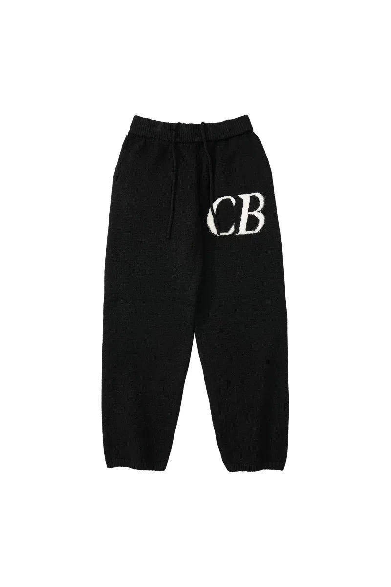Cole Buxton Black Side Italic CB Logo Sweatpants