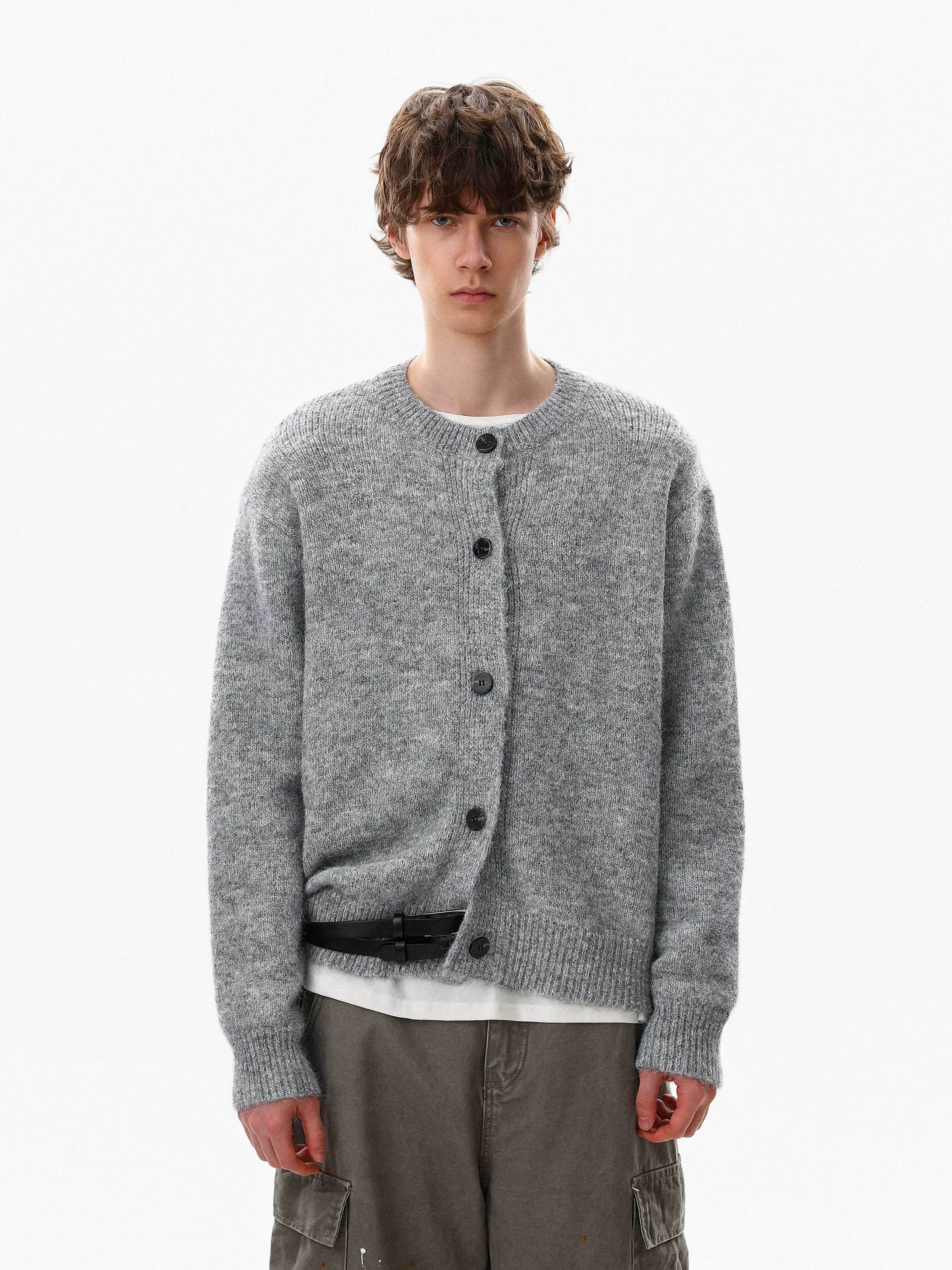 NOAH MARS American casual new rich old money style wool cardigan autumn and winter button coat knitted sweater men