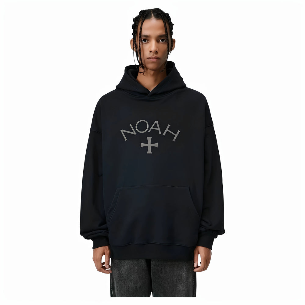 NOAH MARS gray cross first generation trendy brand American casual simple and versatile men's trendy hooded sweatshirt