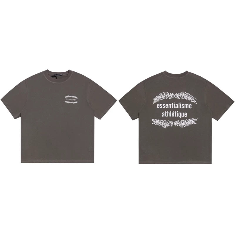 Cole Buxton Charcoal Laurel Wreath Graphic T-Shirt