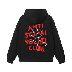 Anti Social Social Club Spider Red Logo Hoodie - Black