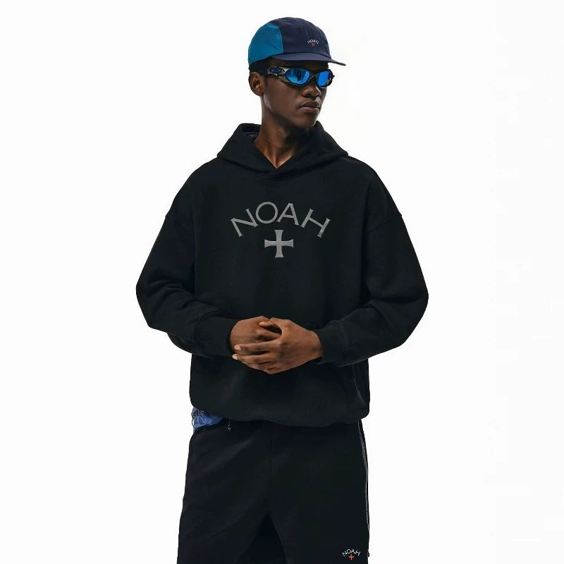 NOAH MARS gray cross first generation trendy brand American casual simple and versatile men's trendy hooded sweatshirt