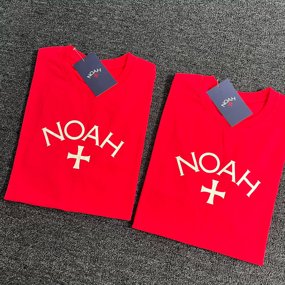 NOAH MARS Niche Trendy Brand Year Anniversary First Generation Crimson Cross Cotton Trendy Loose Short Sleeve T-shirt