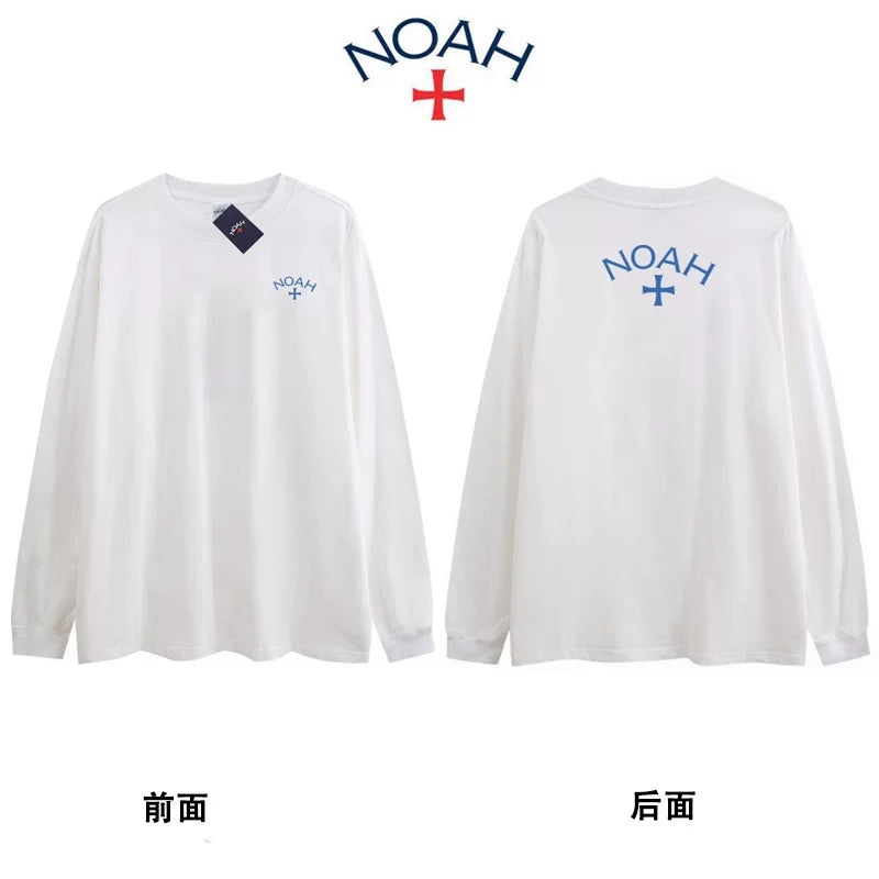NOAH BWCJ新款潮牌美式休闲十字重磅纯棉长袖T恤男女情侣装打底衫