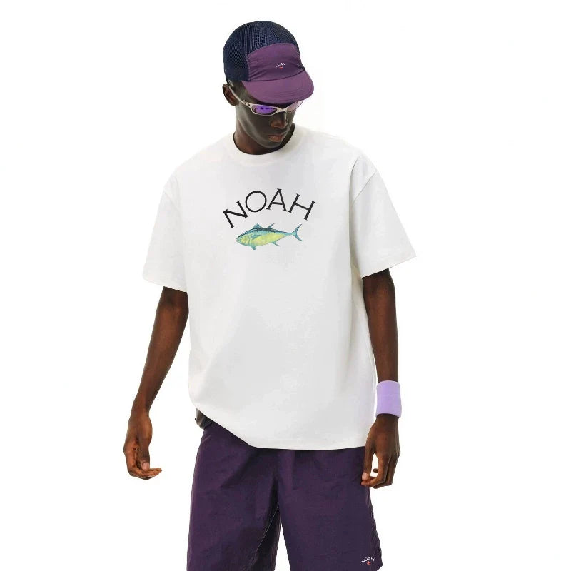 NOAH MARS niche trendy brand tuna limited edition American casual loose all cotton versatile couple short sleeved T-shirt for men