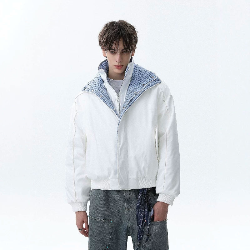 NOAH MARS American casual old money style pattern deconstruction splicing cotton coat versatile men's short jacket cotton coat