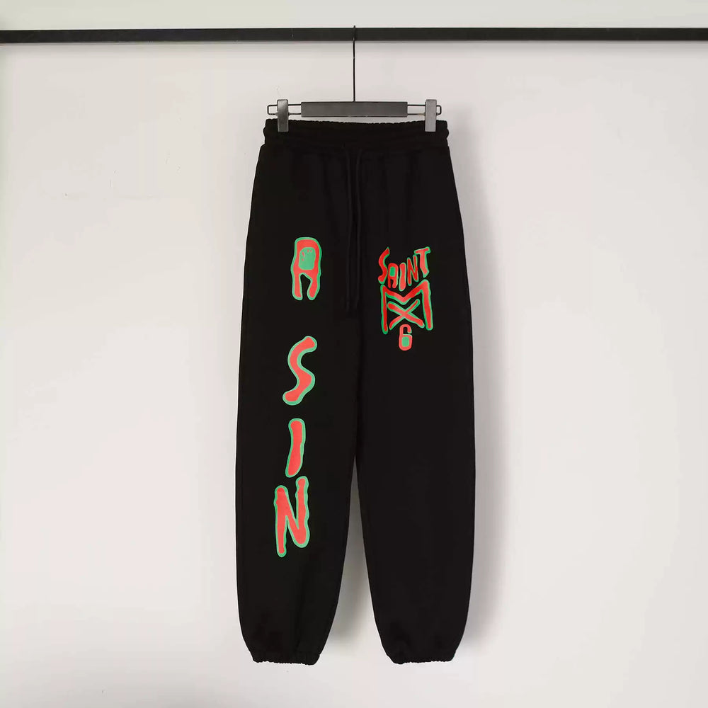 Saint Michael Vertical "A SIN" Sweatpants - Black