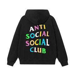 Anti Social Social Club Multi-Color Letters Logo Hoodie - Black