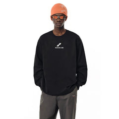NOAH MARS niche trendy brand two bar wave American casual gray thread splicing men's round neck sweatshirt