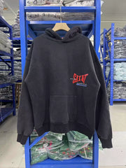 Saint Michael Red Logo Hoodie - Black