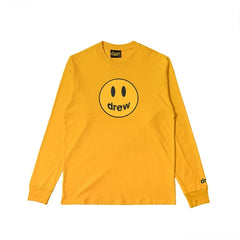 Drew House Classic Smiley Long Sleeve Tee, Mustard Yellow