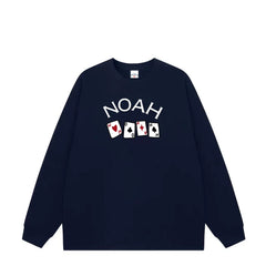 NOAH Spring and Autumn New American Trendy Brand Printed Casual Loose Men's Heavy Weight Cotton Long Sleeve T-shirt Couple Top