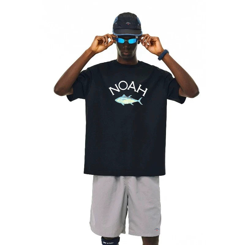 NOAH MARS niche trendy brand tuna limited edition American casual loose all cotton versatile couple short sleeved T-shirt for men