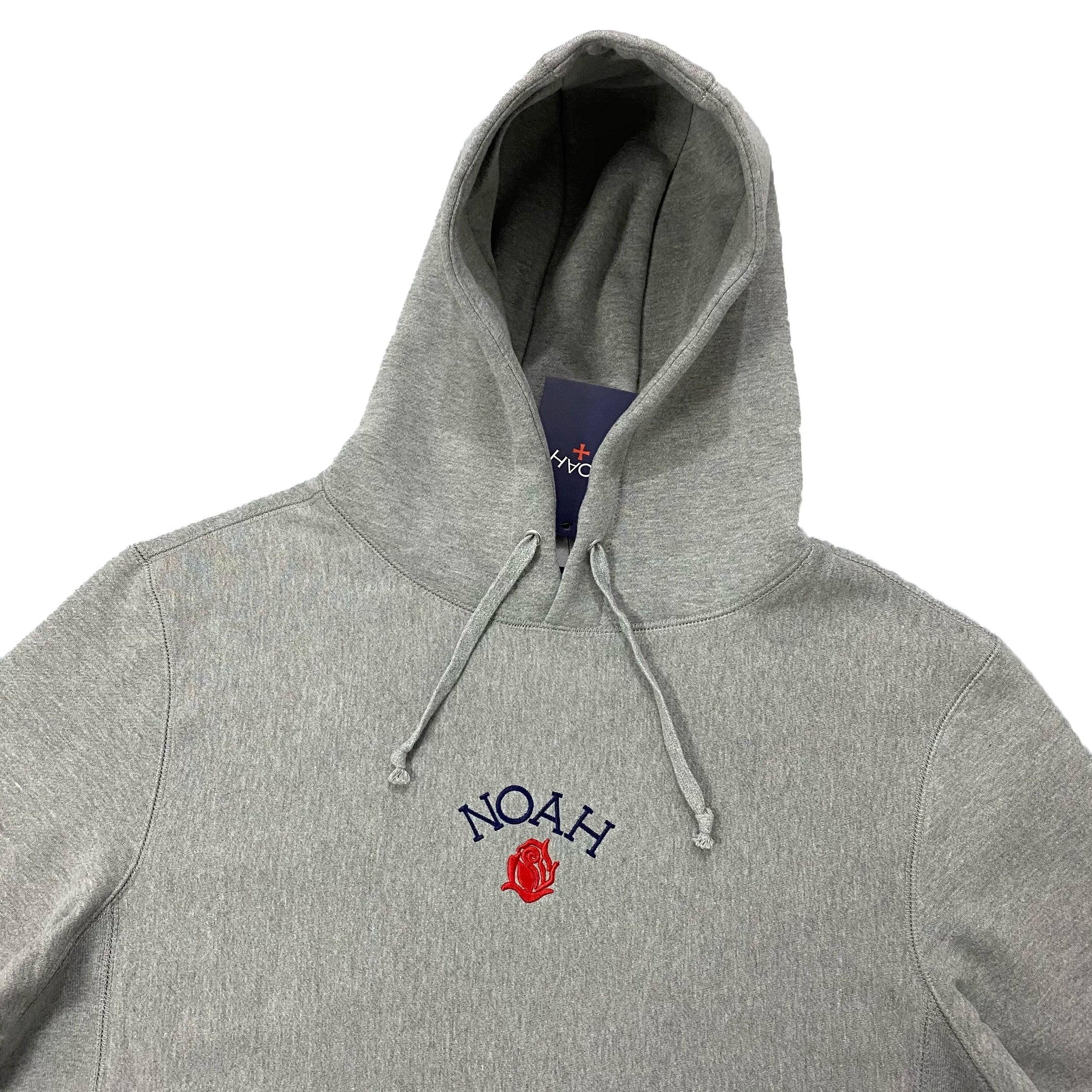 NOAH MARS niche trendy brand small rose embroidery American style loose thread splicing trendy hooded sweatshirt for men