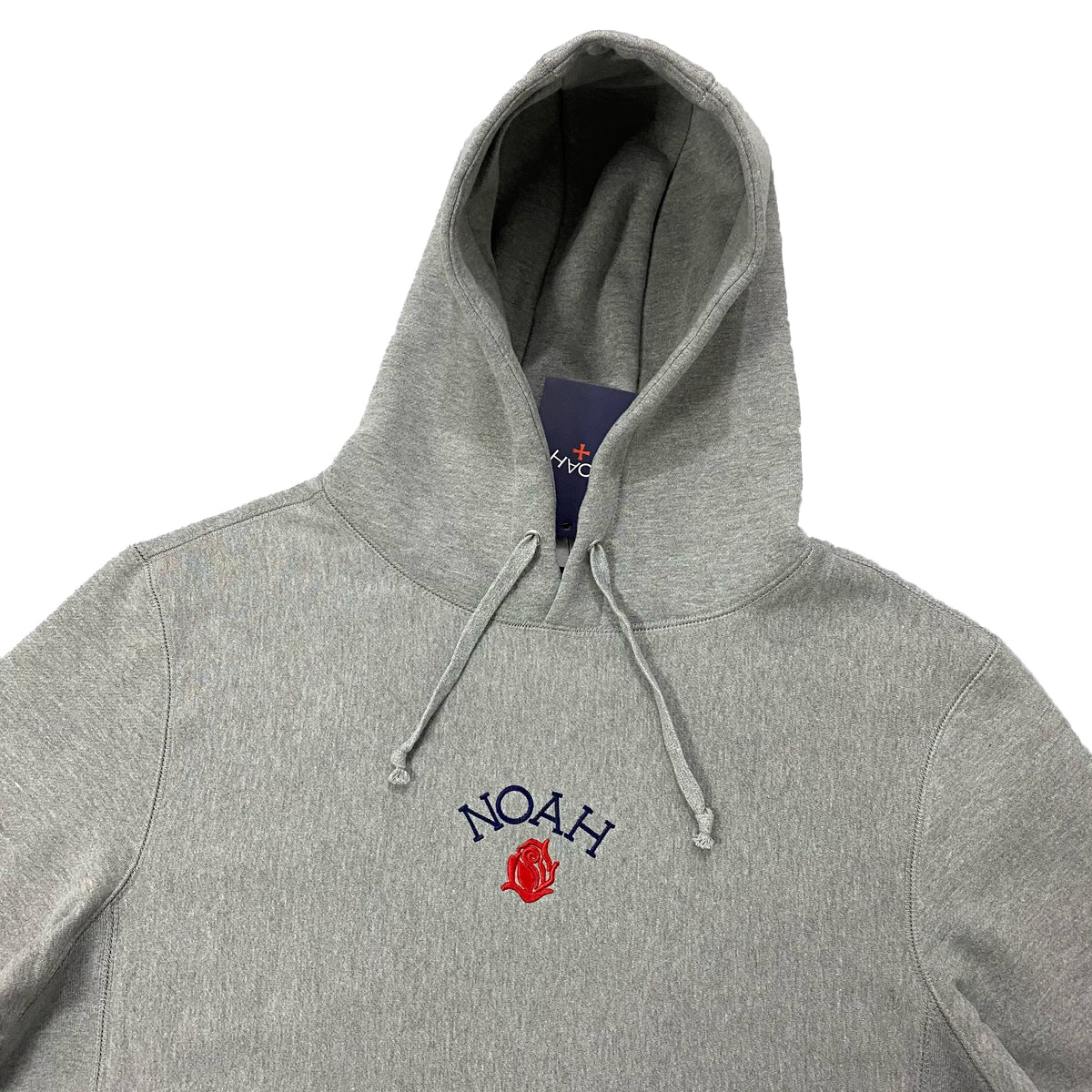 NOAH MARS niche trendy brand small rose embroidery American style loose thread splicing trendy hooded sweatshirt for men