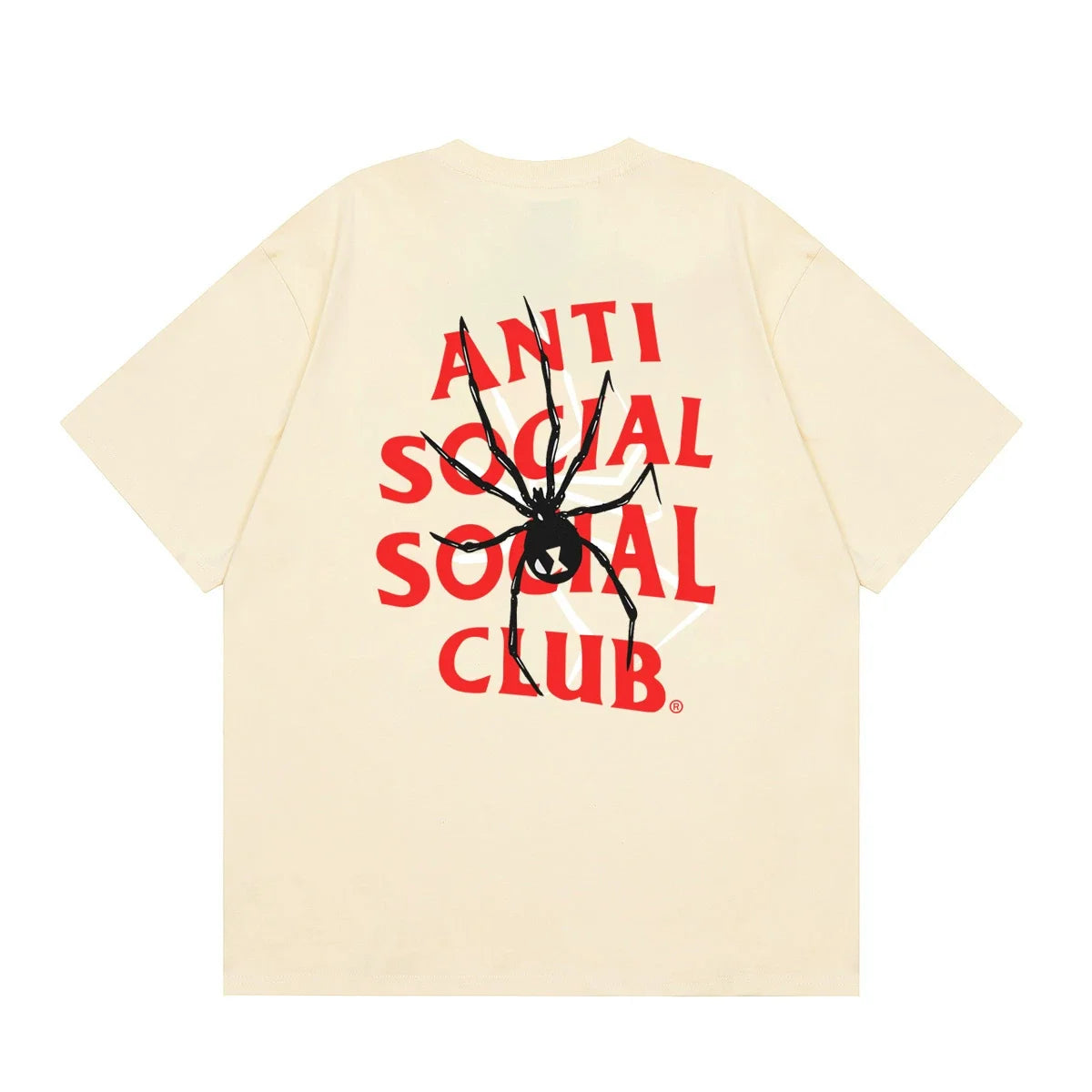Anti Social Social Club Spider Red Logo T-Shirt - Cream